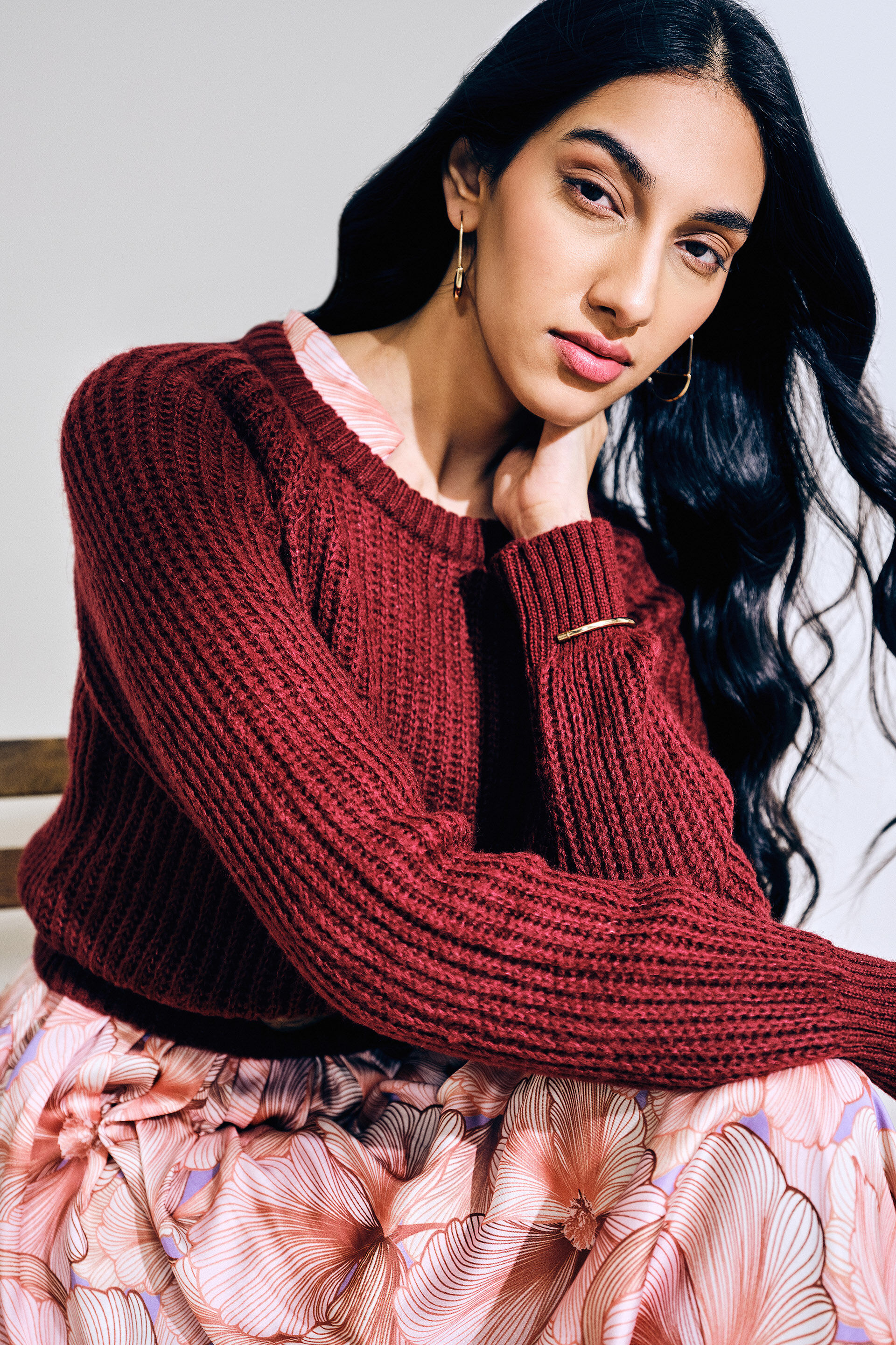 Chilly Days Wine Sweater, Wine, image 3